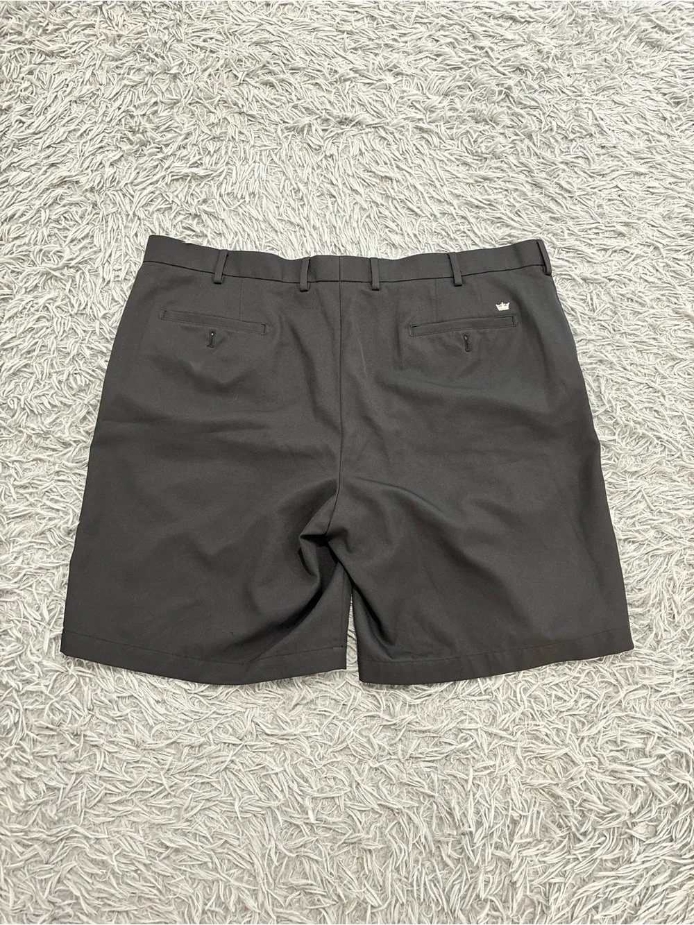 Peter Millar Crown Sport Men Black Chino Classic Shorts Size 42 Golf Performance